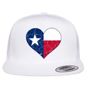 Texas Strong Distressed Heart Flat Bill Trucker Hat