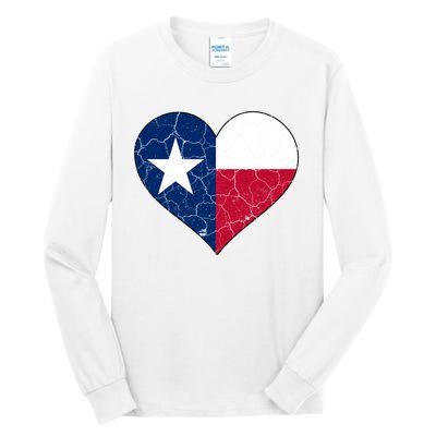 Texas Strong Distressed Heart Tall Long Sleeve T-Shirt