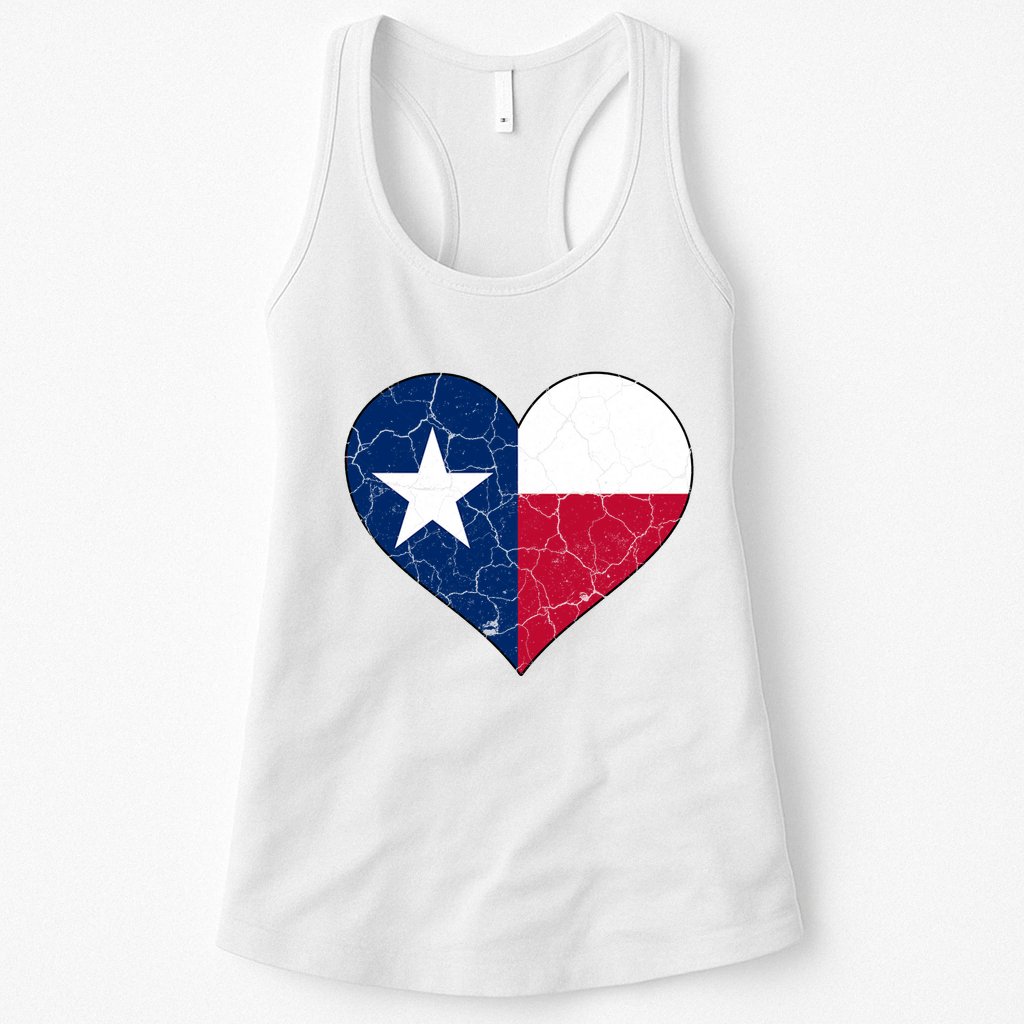 Texas Strong Distressed Heart Womens Tank Top