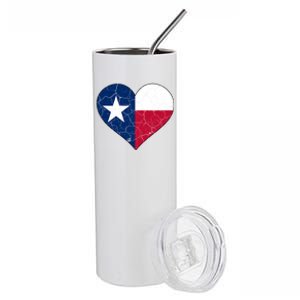 Texas Strong Distressed Heart Stainless Steel Tumbler