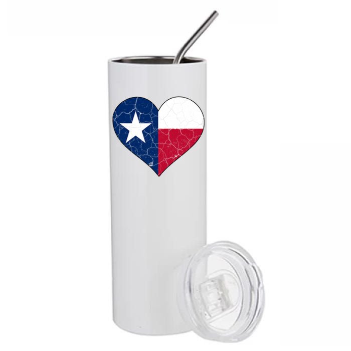 Texas Strong Distressed Heart Stainless Steel Tumbler