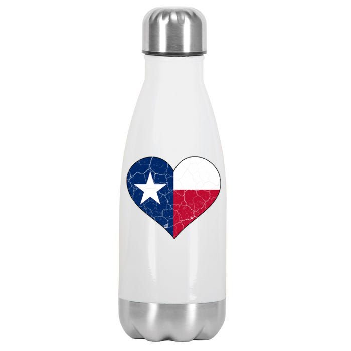 Texas Strong Distressed Heart Stainless Steel Insulated Water Bottle