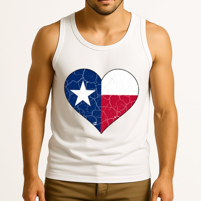 Texas Strong Distressed Heart Tank Top
