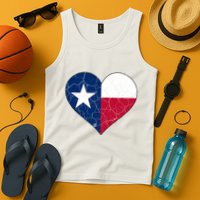 Texas Strong Distressed Heart Tank Top