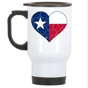 Texas Strong Distressed Heart Stainless Steel Travel Mug