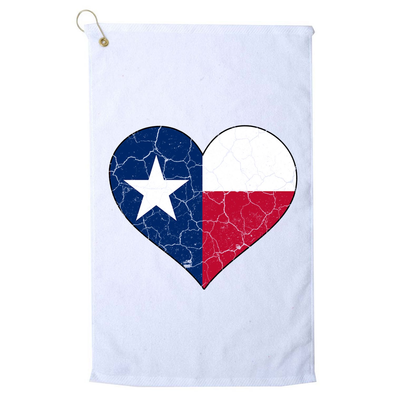 Texas Strong Distressed Heart Golf Towel