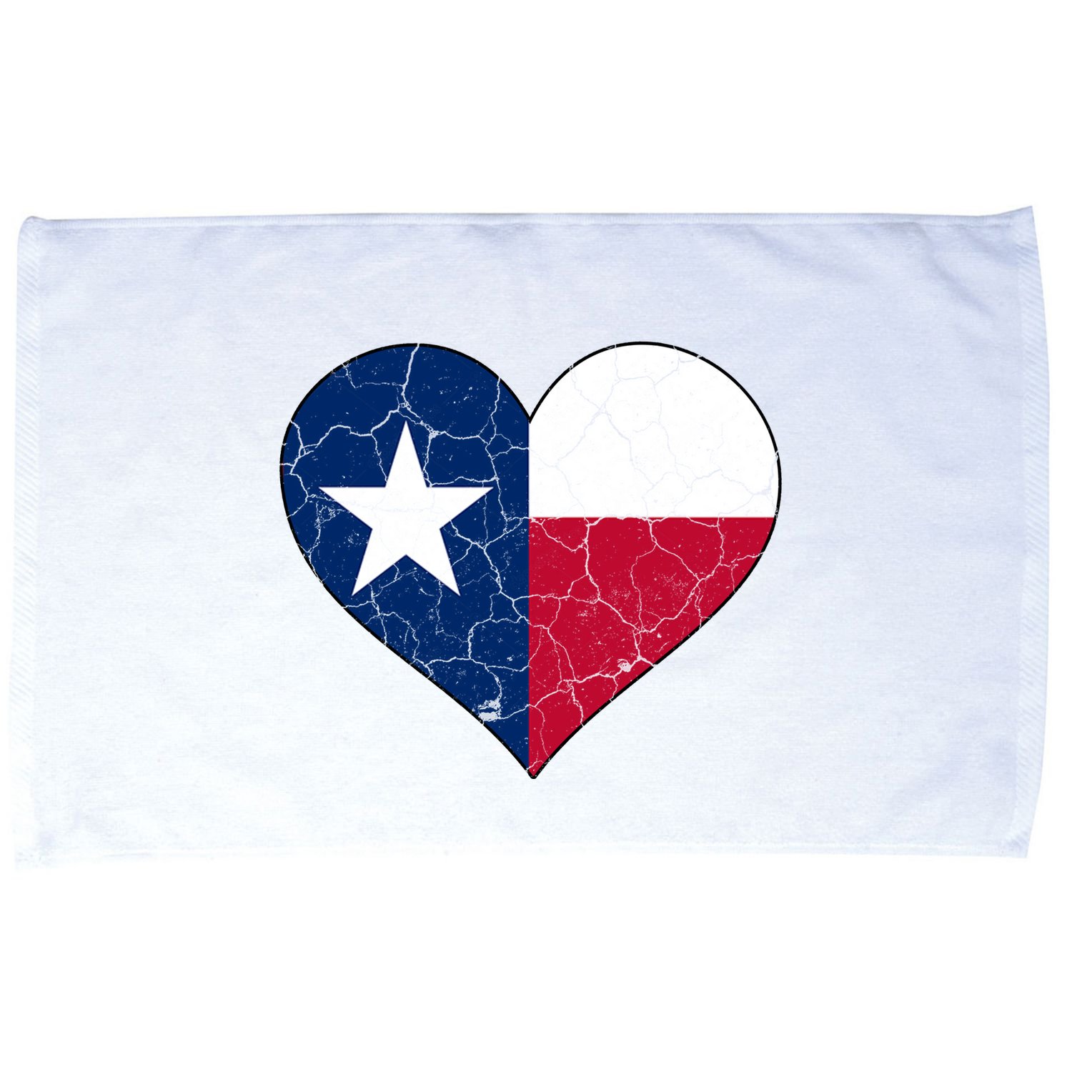 Texas Strong Distressed Heart Microfiber Hand Towel