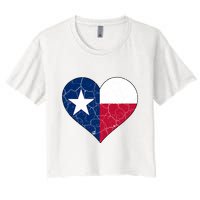 Texas Strong Distressed Heart Crop Top