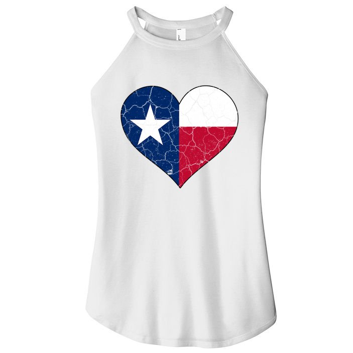 Texas Strong Distressed Heart Women's Perfect Tri Rocker Tank