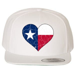 Texas Strong Distressed Heart Wool Snapback Cap