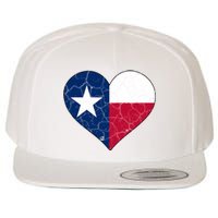 Texas Strong Distressed Heart Wool Snapback Cap