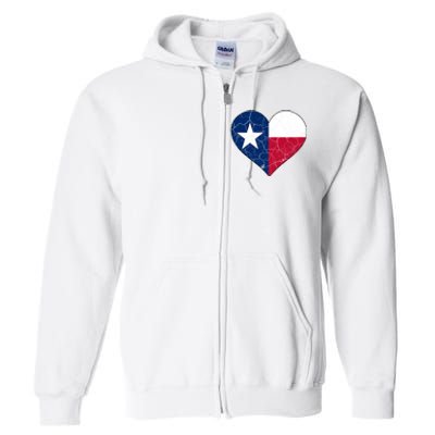 Texas Strong Distressed Heart Full Zip Hoodie