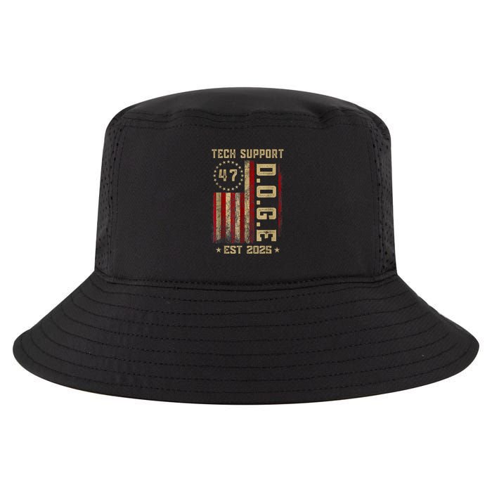 Tech Support D.O.G.E. Funny USA Flag Cool Comfort Performance Bucket Hat