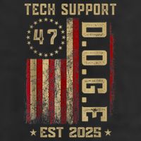 Tech Support D.O.G.E. Funny USA Flag Cool Comfort Performance Bucket Hat