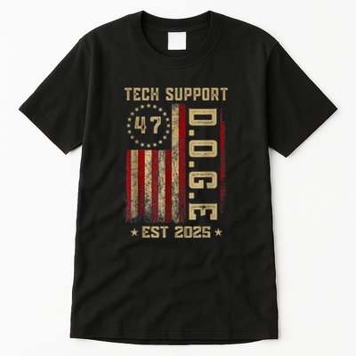Tech Support D.O.G.E. Funny USA Flag Tall T-Shirt
