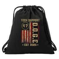 Tech Support D.O.G.E. Funny USA Flag Drawstring Bag