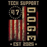 Tech Support D.O.G.E. Funny USA Flag Drawstring Bag