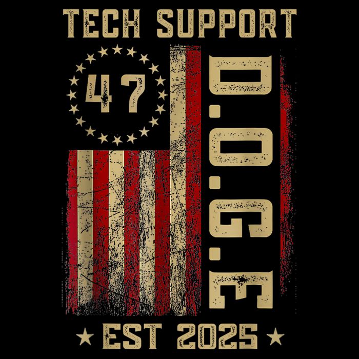 Tech Support D.O.G.E. Funny USA Flag Drawstring Bag