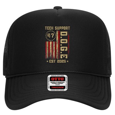 Tech Support D.O.G.E. Funny USA Flag Trucker Hat