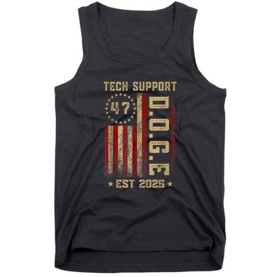 Tech Support D.O.G.E. Funny USA Flag Tank Top