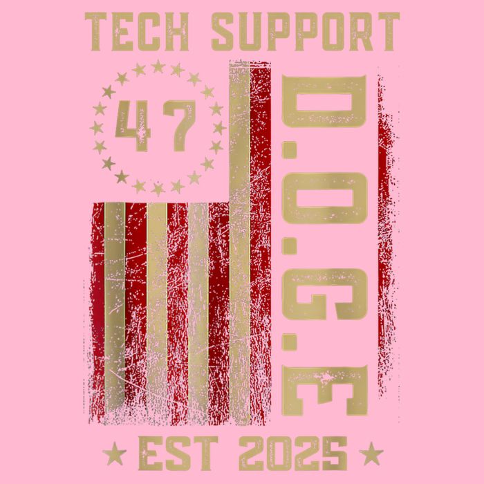 Tech Support D.O.G.E. Funny USA Flag V-Neck T-Shirt