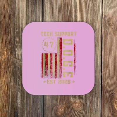 Tech Support D.O.G.E. Funny USA Flag Coaster