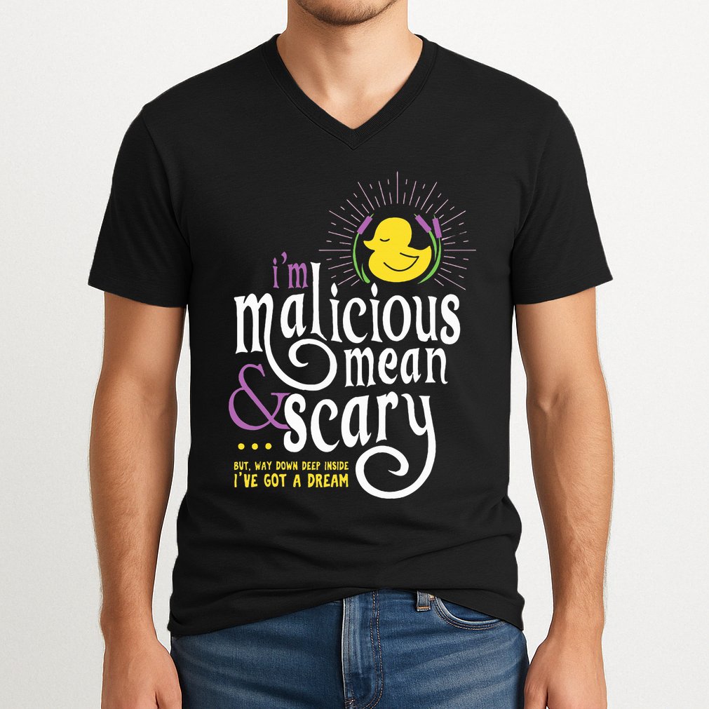 The Snuggly Duckling Malicious Mean & Scary V-Neck T-Shirt