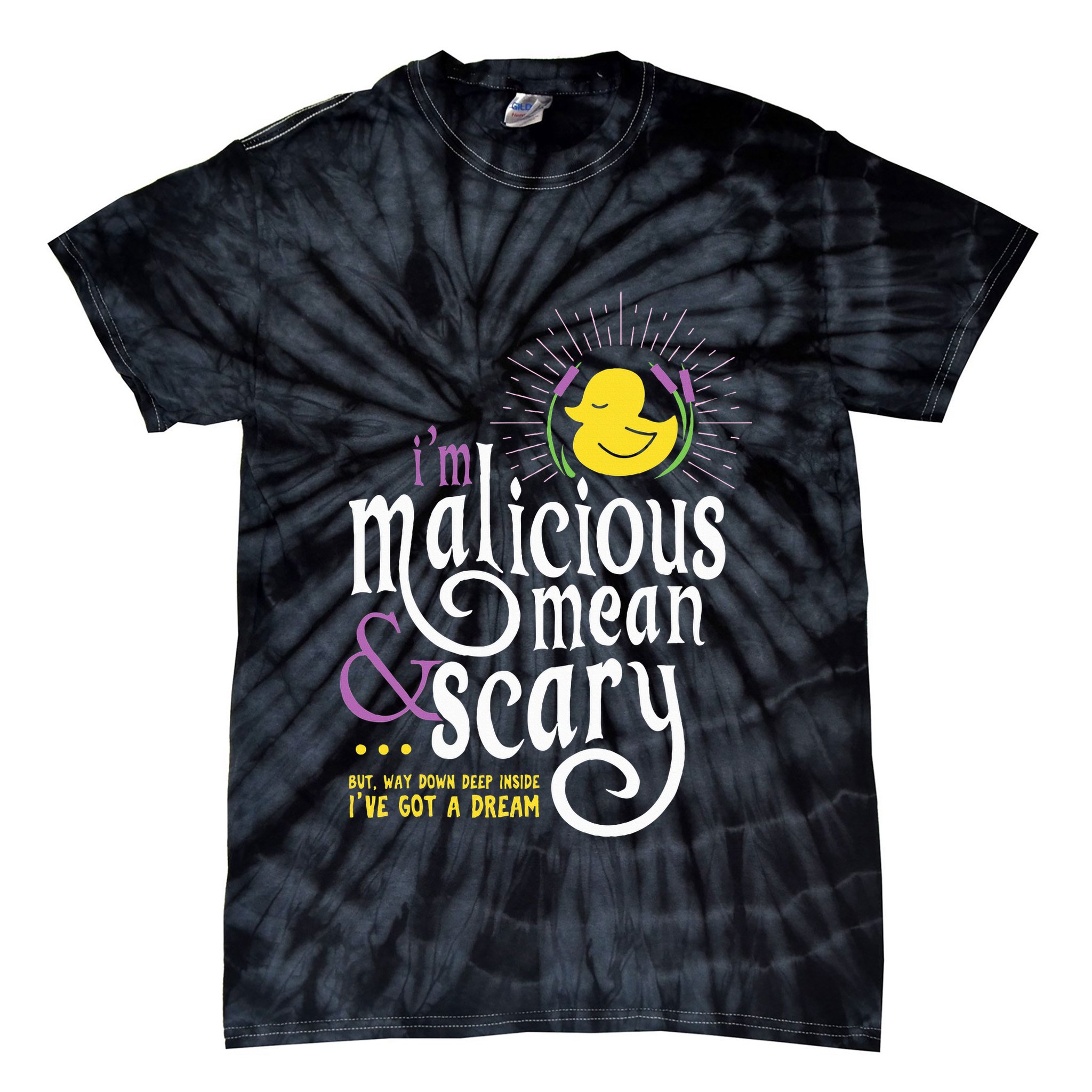 The Snuggly Duckling Malicious Mean & Scary Tie-Dye T-Shirt