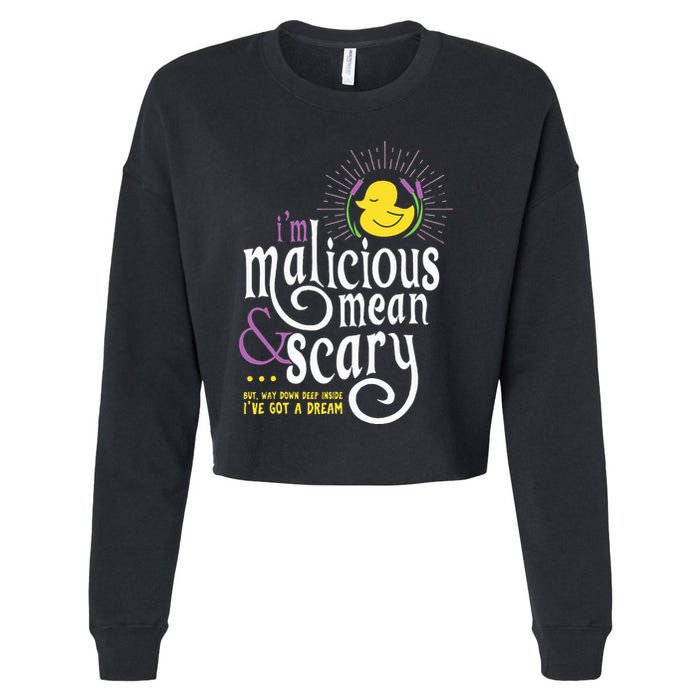 The Snuggly Duckling Malicious Mean & Scary Cropped Pullover Crew