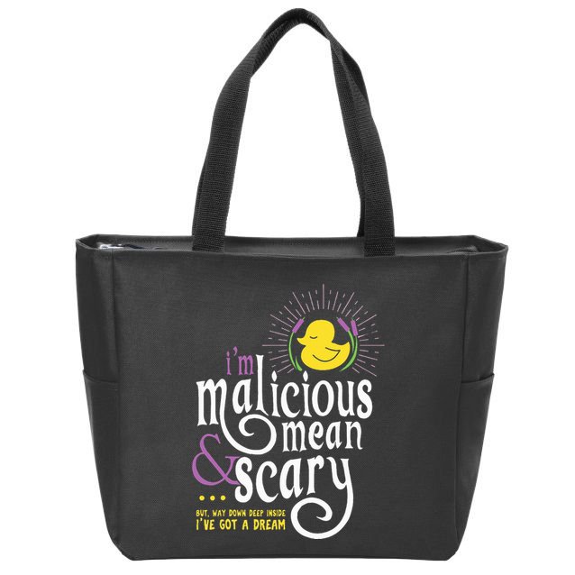 The Snuggly Duckling Malicious Mean & Scary Zip Tote Bag