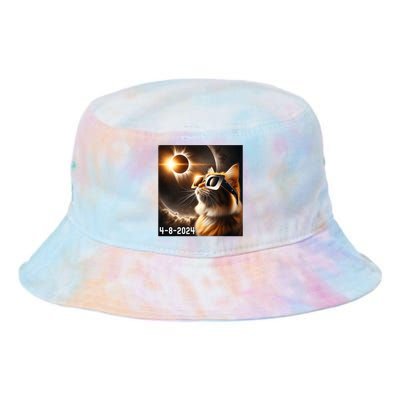 Total Solar Eclipse 2024 Cat Wearing Solar Eclipse Glasses Tie Dye Newport Bucket Hat