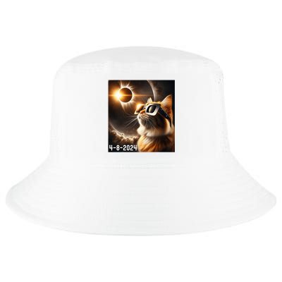 Total Solar Eclipse 2024 Cat Wearing Solar Eclipse Glasses Cool Comfort Performance Bucket Hat