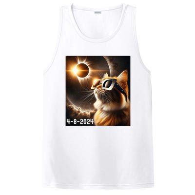 Total Solar Eclipse 2024 Cat Wearing Solar Eclipse Glasses PosiCharge Competitor Tank