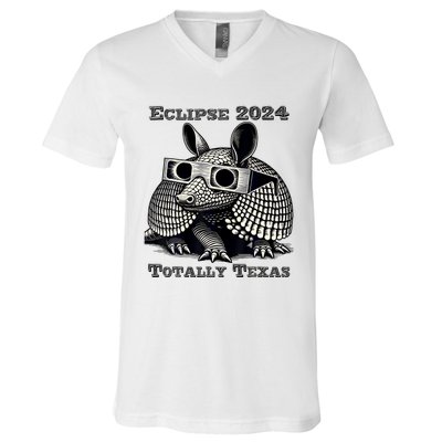 Total Solar Eclipse 2024 Totally Texas V-Neck T-Shirt