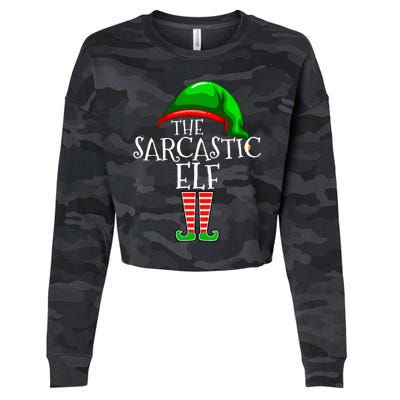 The Sarcastic Elf Family Matching Group Christmas Funny Cropped Pullover Crew