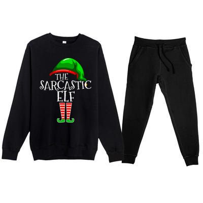 The Sarcastic Elf Family Matching Group Christmas Funny Premium Crewneck Sweatsuit Set