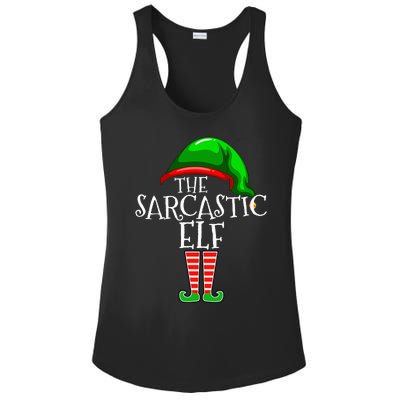 The Sarcastic Elf Family Matching Group Christmas Funny Ladies PosiCharge Competitor Racerback Tank