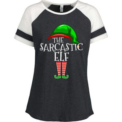 The Sarcastic Elf Family Matching Group Christmas Funny Enza Ladies Jersey Colorblock Tee