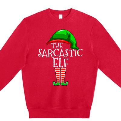 The Sarcastic Elf Family Matching Group Christmas Funny Premium Crewneck Sweatshirt