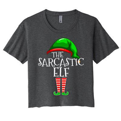 The Sarcastic Elf Family Matching Group Christmas Funny Women's Crop Top Tee