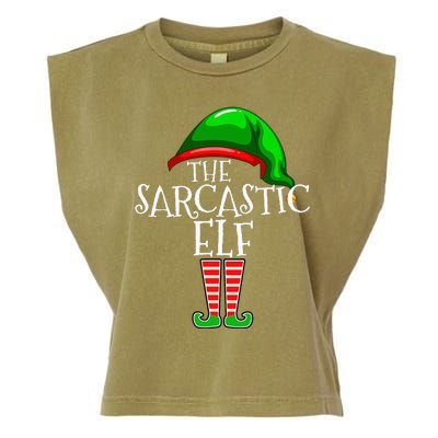 The Sarcastic Elf Family Matching Group Christmas Funny Garment-Dyed Women's Muscle Tee