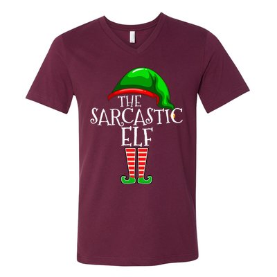 The Sarcastic Elf Family Matching Group Christmas Funny V-Neck T-Shirt