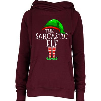 The Sarcastic Elf Family Matching Group Christmas Funny Womens Funnel Neck Pullover Hood