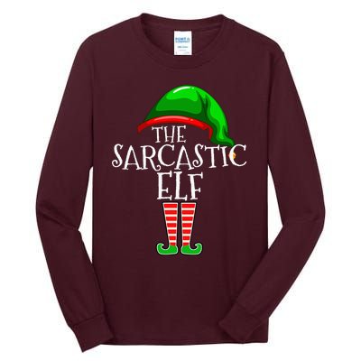 The Sarcastic Elf Family Matching Group Christmas Funny Tall Long Sleeve T-Shirt