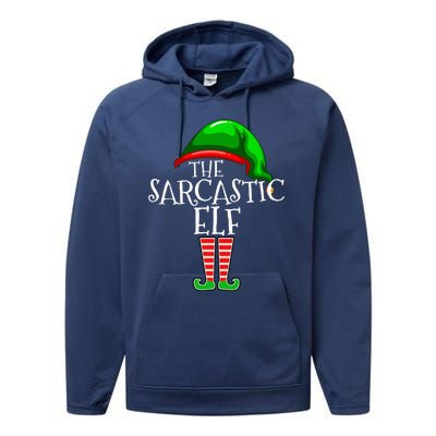 The Sarcastic Elf Family Matching Group Christmas Funny Performance Fleece Hoodie