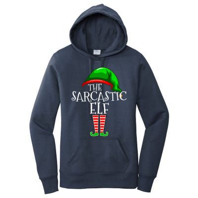 The Sarcastic Elf Family Matching Group Christmas Funny Women's Pullover Hoodie