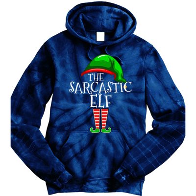 The Sarcastic Elf Family Matching Group Christmas Funny Tie Dye Hoodie