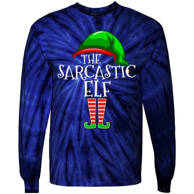 The Sarcastic Elf Family Matching Group Christmas Funny Tie-Dye Long Sleeve Shirt