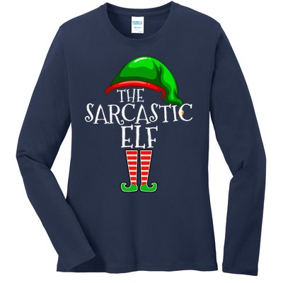 The Sarcastic Elf Family Matching Group Christmas Funny Ladies Long Sleeve Shirt