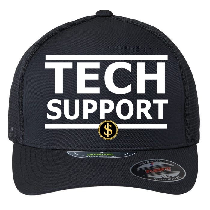 Tech Support Elon Musk D.O.G.E. Flexfit Unipanel Trucker Cap